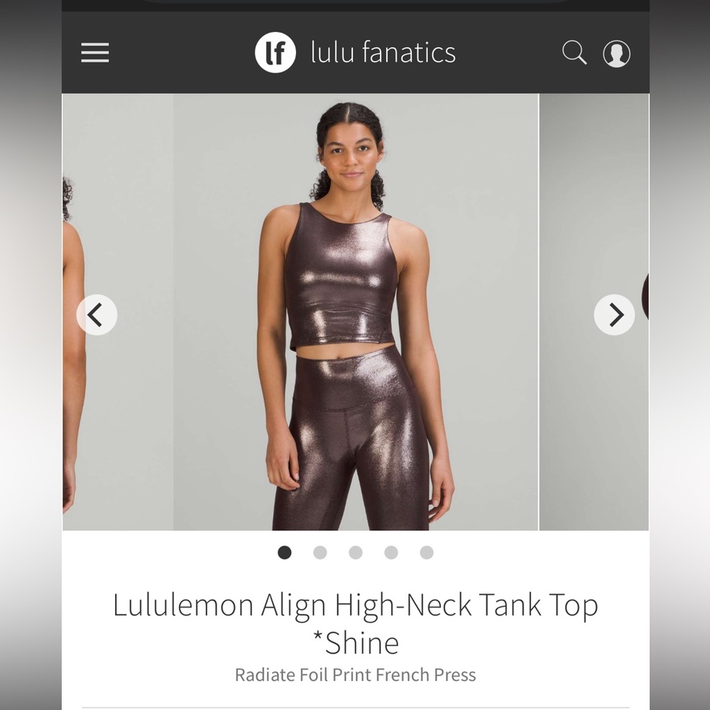 EUC Lululemon Align High-Neck Tank Top *Shine in Radiate Foil Print French Press